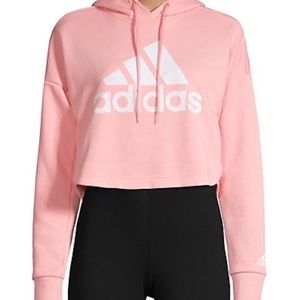 Adidas Glory Pink Cropped Hoodie Xl 
